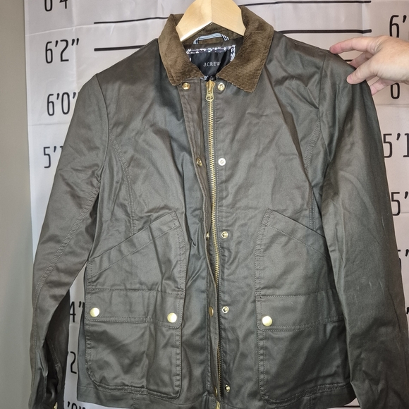J. Crew Olive Green Jacket with Brown Collar - Picture 3 of 14